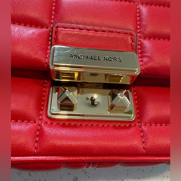 Michael Kors Red Quilted Crossbody Bag - Picture 6 of 11